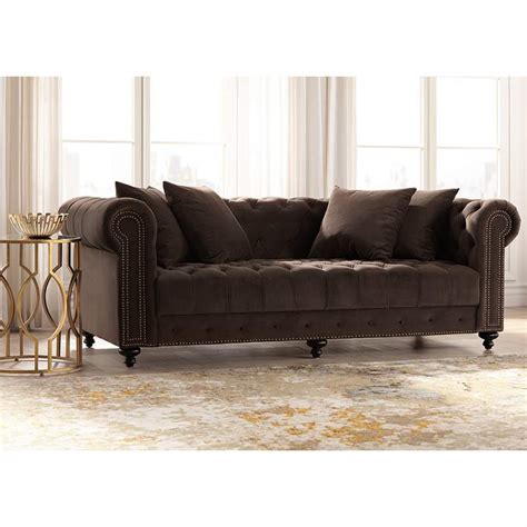 Brown Velvet Sofa Living Room Baci Living Room