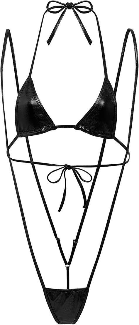 Amazon Women Teeny Weeny Sling Shot Lingerie Micro Bikini Set