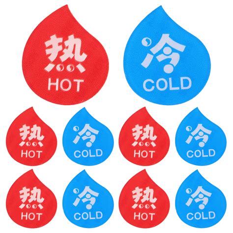 ITSELFER Pairs Of Hot Cold Water Labels For Faucet Acrylic Hot Cold Stickers Hot Cold Water