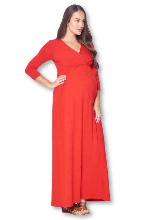 Orange Red Maternity Dress Pinkpanthaclothingstore