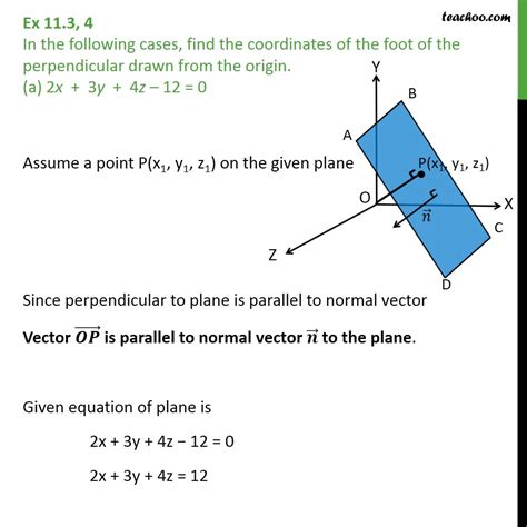 Ex 113 4 Find Coordinates Of Foot Of Perpendicular Chapter 11 Cl