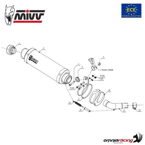 Mivv Gp Exhaust Slip On Homologated Black Inox For Yamaha Yzf R3 2015