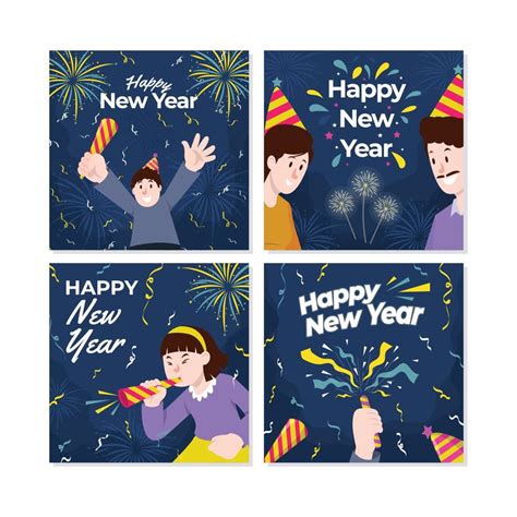 Happy New Year Social Media Post 3970903 Vector Art At Vecteezy