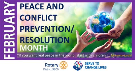 February Is Peace And Conflict Resolution Month Rotary Club Of