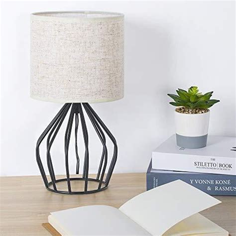 Haitral Black Modern Table Lamp Minimalist Small Bedside Lamp With