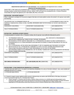 Fillable Online Ic Uci UCI International Center J 1 Physicians Form