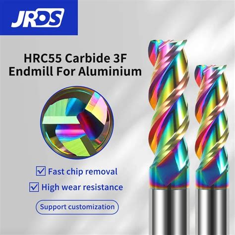 Hrc Carbide Flutes Flat Endmill For Aluminum With Dlc Color Coating