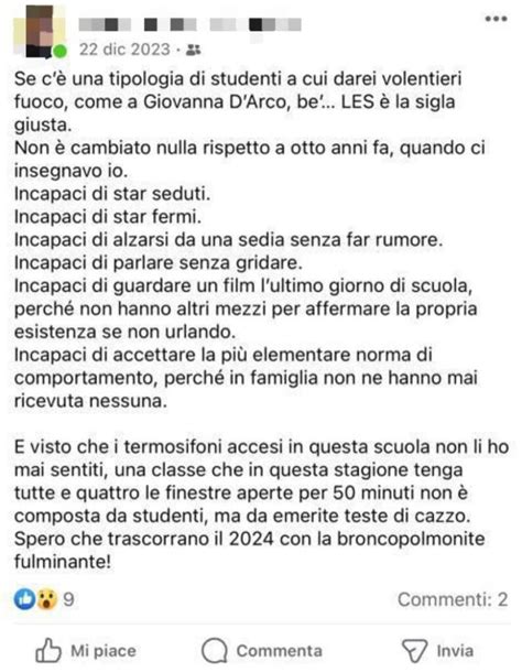 Aosta Post Shock Di Un Professore Che Augura Agli Studenti La