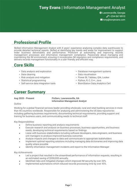2 Information Management Resume Examples Land A Top Job