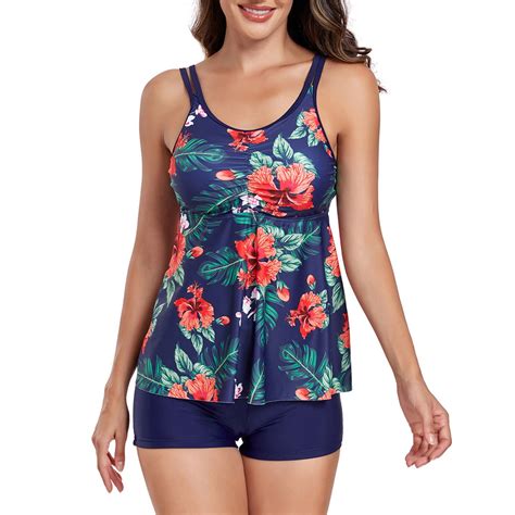 Vsssj Tankini Bathing Suit For Women Two Piece Bikini Set Floral