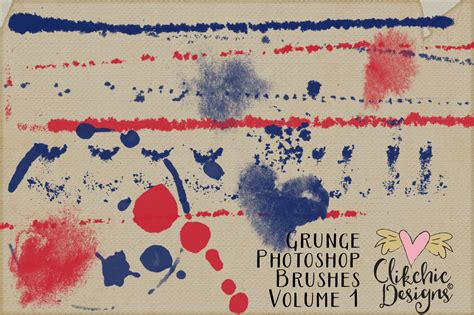 Grunge Photoshop Brushes Vol 1 - Texture Brushes By Clikchic Designs ...