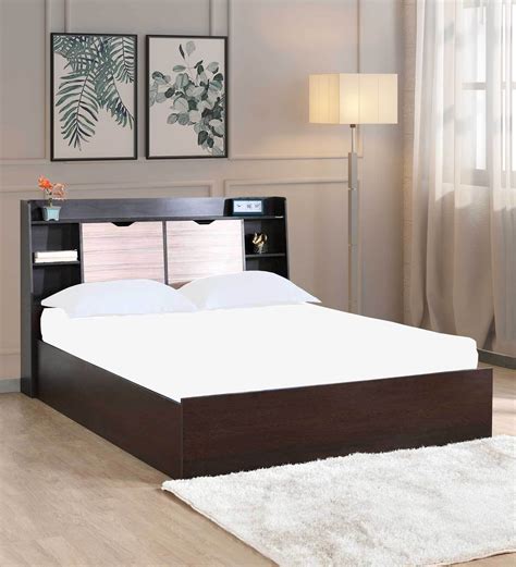 Buy Riva Queen Size Bed In New Wenge Finish With Box Storage At 38 OFF