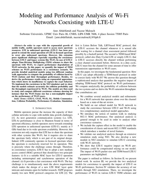 PDF Modeling And Performance Analysis Of Wi Fi Networks Coexisting