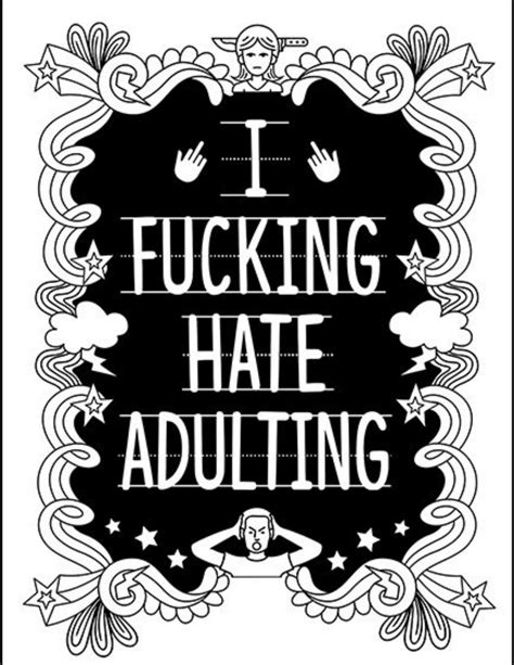 The Fuck Coloring Book Pages Adult Only Etsy