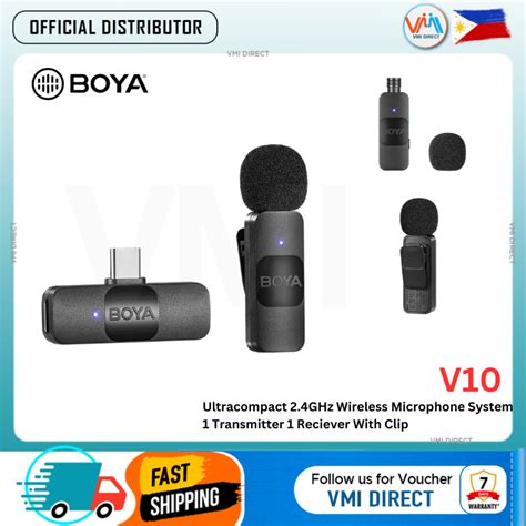 BY V10 Ultracompact 2 4GHz Wireless Microphone For Android Vlogging Mic