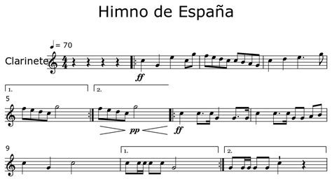 Himno de España Sheet music for Clarinet