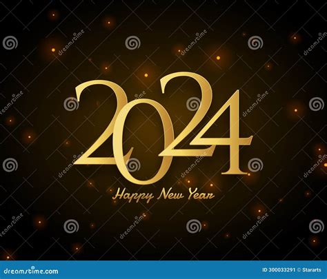 Happy New Year 2024 Wishes Background Design Stock Vector