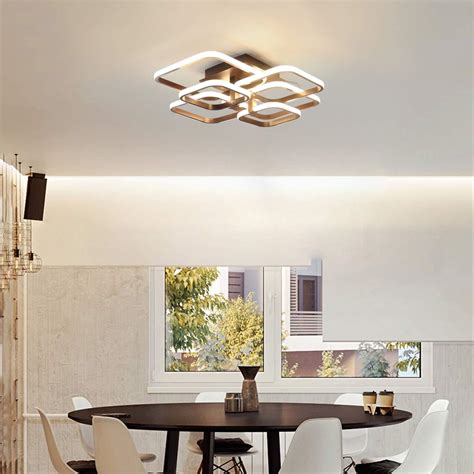 Ikk Modern Led Ceiling Light Fixture 6 Heads Dimmable With Remote Control Ceiling Lamp