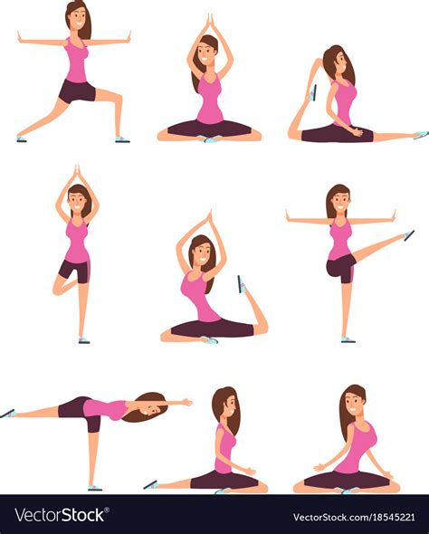 Young Woman Making Yoga Exercises And Meditation Vector Image