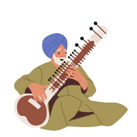 Sitar Instrument Drawing