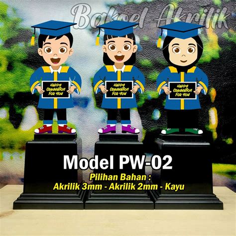 Jual SOUVENIR PLAKAT WISUDA TK PAUD SD SMP AKRILIK KAYU Model PW02