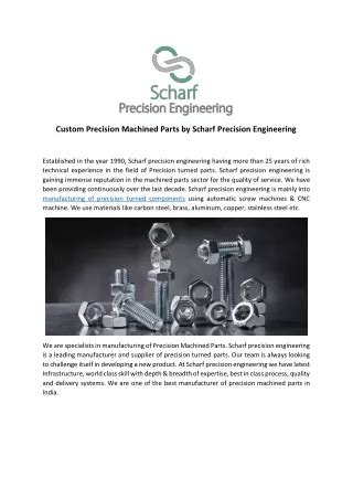 Ppt Precision Parts India Redefining Excellence In Precision