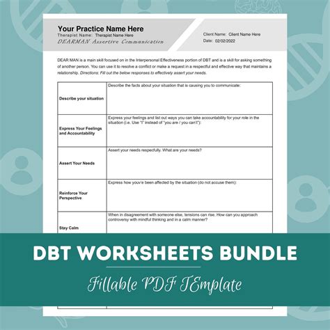 Dbt Worksheets Bundle Editable Fillable Printable Pdf Etsy Canada