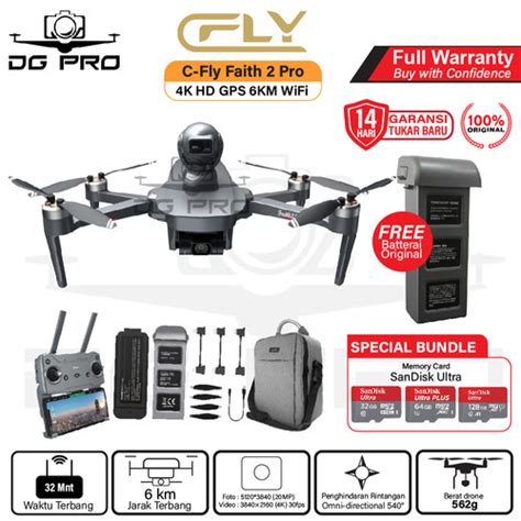 Jual C Fly Faith Pro Gps Km Wifi Fpv Drone With Axis Gimbal K Hd