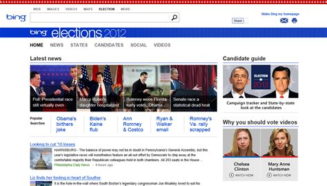 必应美国大选 Bing Elections 2012 推出 Livesino 中文版 微软信仰中心