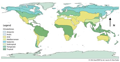 Earth Climate Zones Map