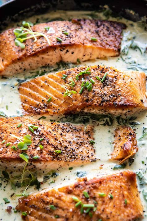 Garlic Butter Creamed Spinach Salmon Half Baked Harvest