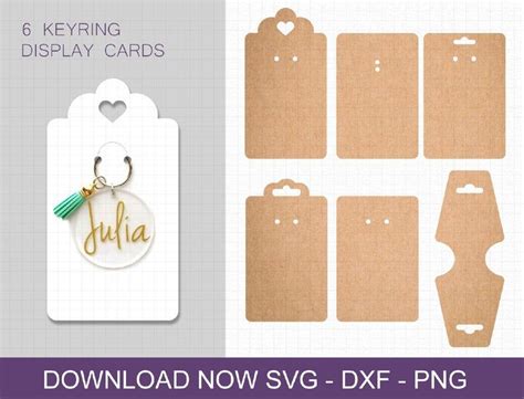 Keyring Display Card Template Keychain Svg Keyring Card Svg Etsy