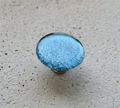 Sky Blue Glass Cabinet Knob Round Glass Knob Cabinet Hardware Blue Cabinet Knob Sky Blue