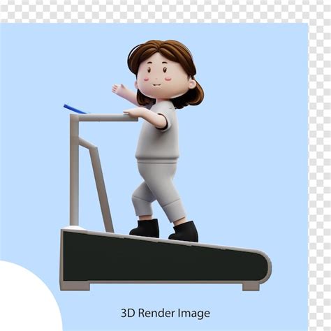 Entrenamiento De Mujer De Renderizado 3d Corriendo En Una Caminadora