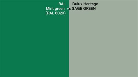 RAL Mint Green RAL 6029 Vs Dulux Heritage SAGE GREEN Side By Side