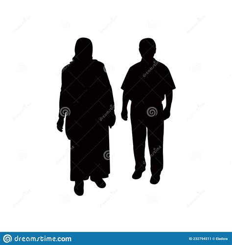 Une Femme Et Homme Debout Corps Silhouette Vectorielle Oeuvre D Art