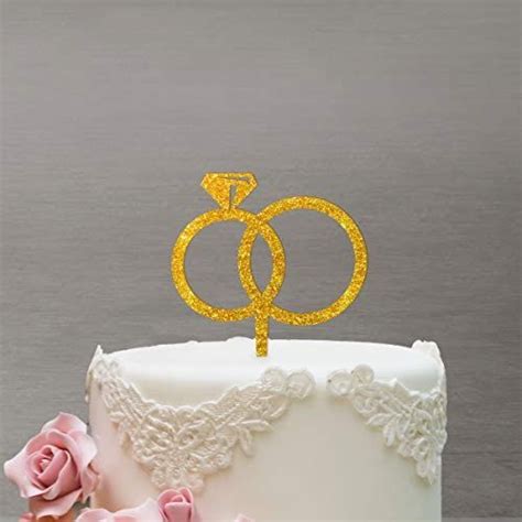 Cake Topper Ringe Bereinander Liegende Ringe Acryl Gold Glitzer