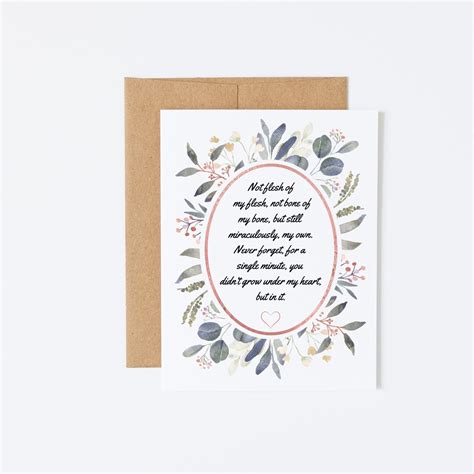 Adoption Card Floral Adoption Day Card Not Flesh Of My Flesh