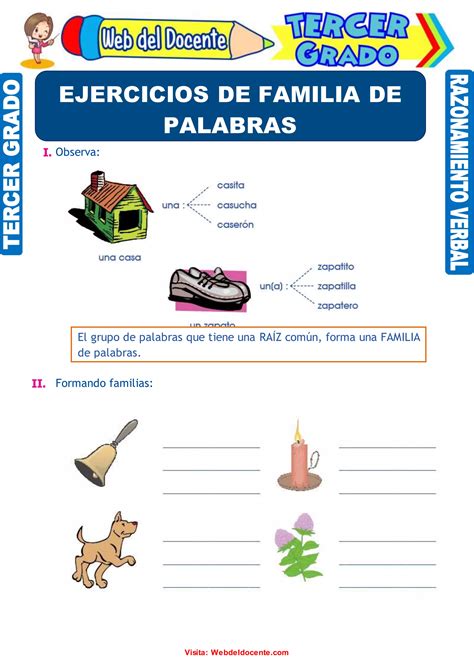 Ejercicios De Familia De Palabras Para Tercer Grado De Primariadoc