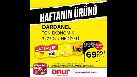 Onur Market Haftanın Ürünü Kampanyalar 09 15 Ocak 2024 YouTube