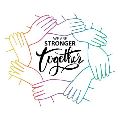 Premium Vector We Are Stronger Together Motivational Quote Together