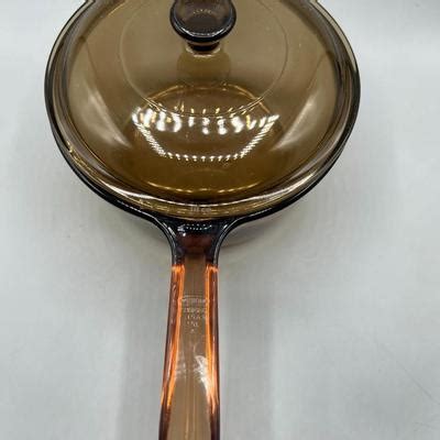 Vintage Corning Vision Ware Amber Large L Deep Dish Frying Skillet