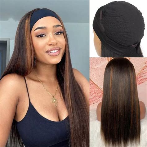 Headband Wig Human Hair Brazilian Straight Human Hair Wigs For Women Glueless Free Shipping