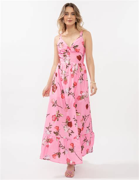 Vestido Longo Floral Pink Sangue Latino