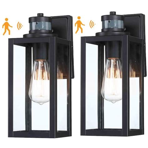 Uixe In Light Matte Black Motion Sensing Dusk To Dawn Outdoor