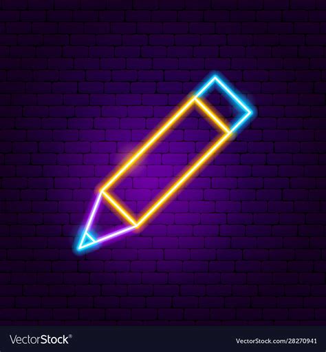 Pencil Neon Sign Royalty Free Vector Image Vectorstock