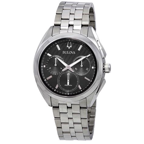 Bulova Curv Chronograph Black Dial Men S Watch 96A186 Curv Bulova