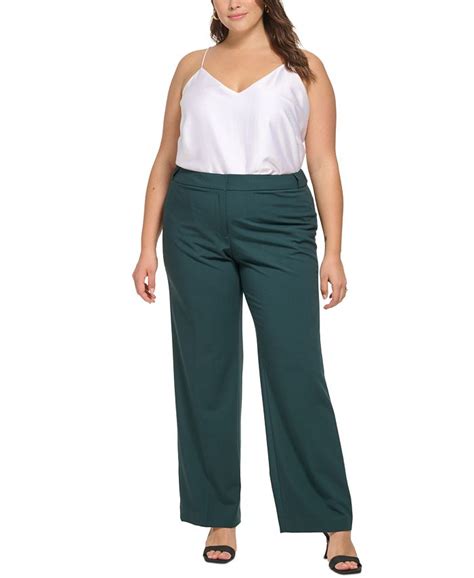 Calvin Klein Plus Size Lux Highline Straight Leg Pants Macys