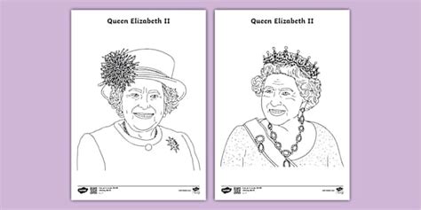 Queen Elizabeth Colouring Poster Twinkl