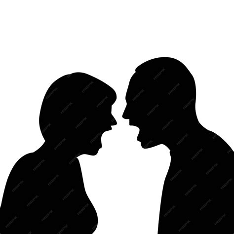 Free Vector | Flat design couple arguing silhouette